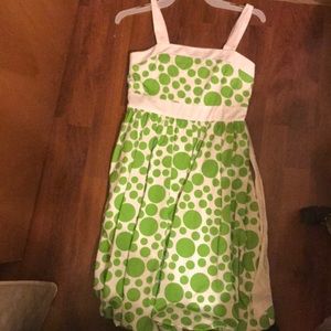 Girls Green polka dot dress